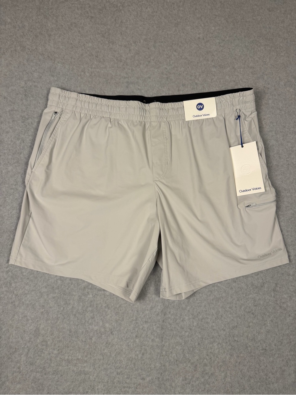 Outdoor Voices Men's Light Gray Athletic Shorts